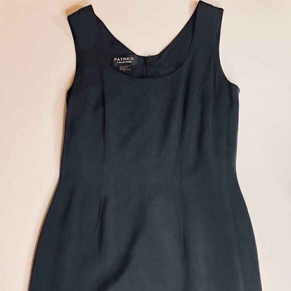 Patrick Collection 100% Silk Little Black Sheath Dress – Size 8 Elegant Classic - Picture 8 of 12